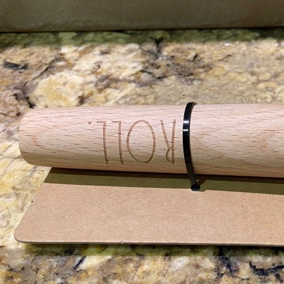 Rae Dunn ROLL long Wood rolling pin - Picture 3 of 4